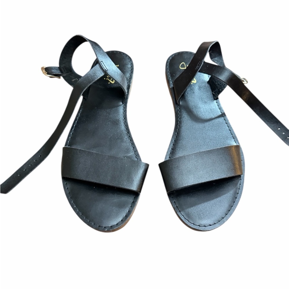 Chic Black Leather Sandals